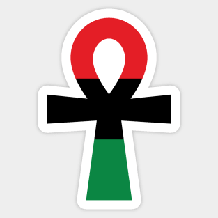 Red, Black & Green Ankh Sticker